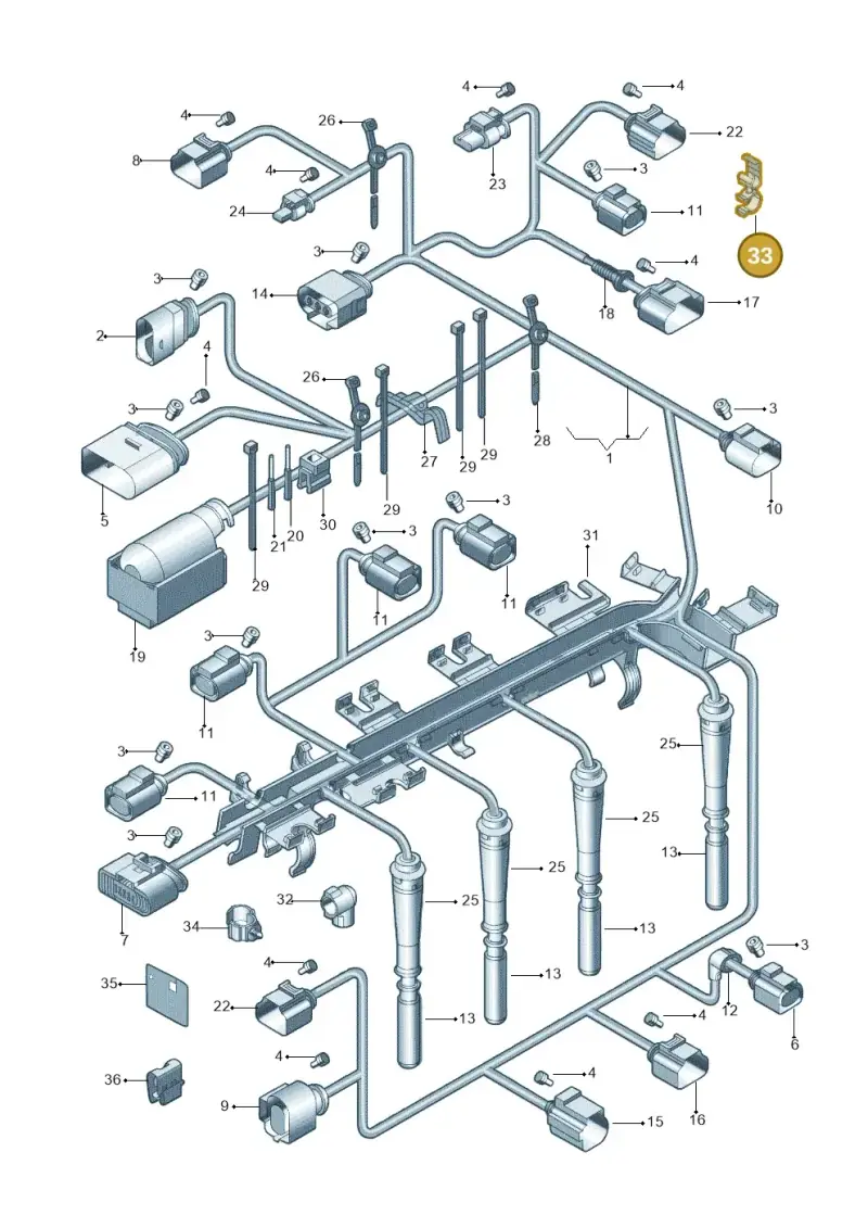 N10532201 — Volkswagen Jetta (2010-2014) diagram 692971130, position 33