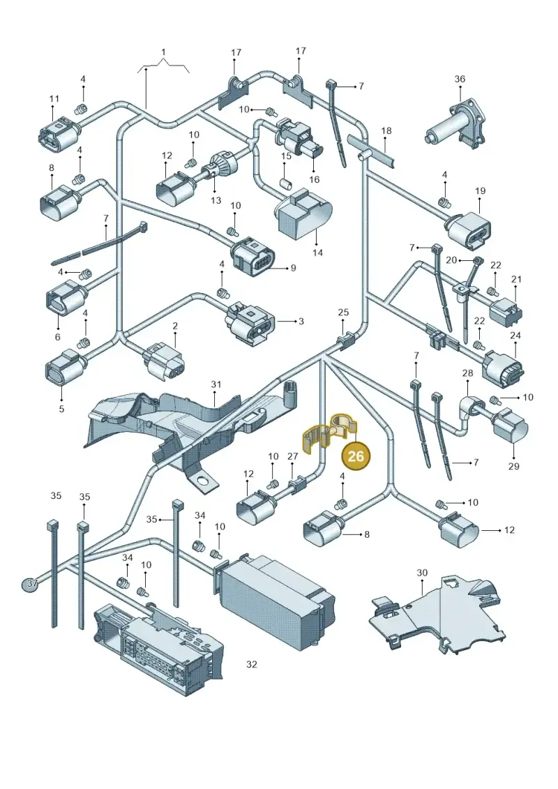 N10532201 — Volkswagen Jetta (2010-2014) diagram 692971800, position 26