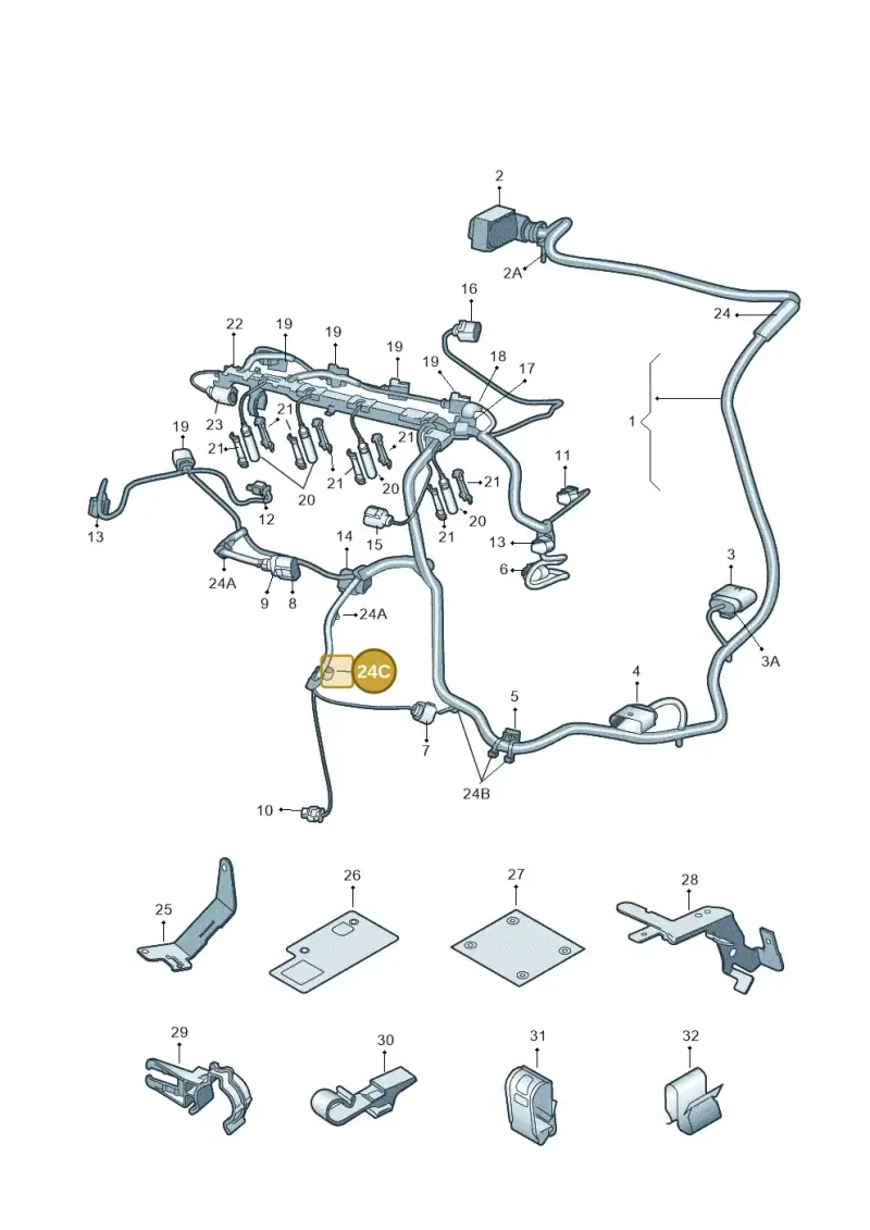 N10532201 — Audi TTS Coupe 2.0 (2010-2014) diagram 707971350, position 24C