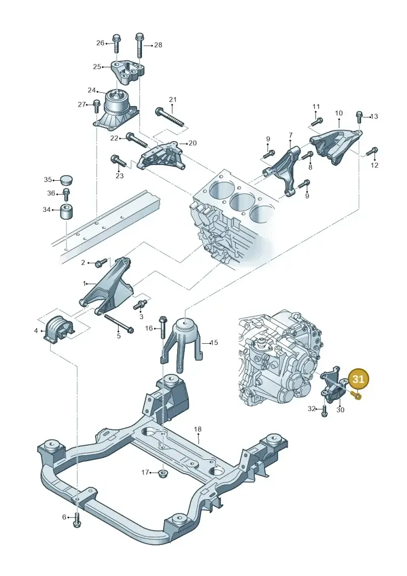 N10541002 — Volkswagen Caravelle (2015-2019) diagram 861199350, position 31
