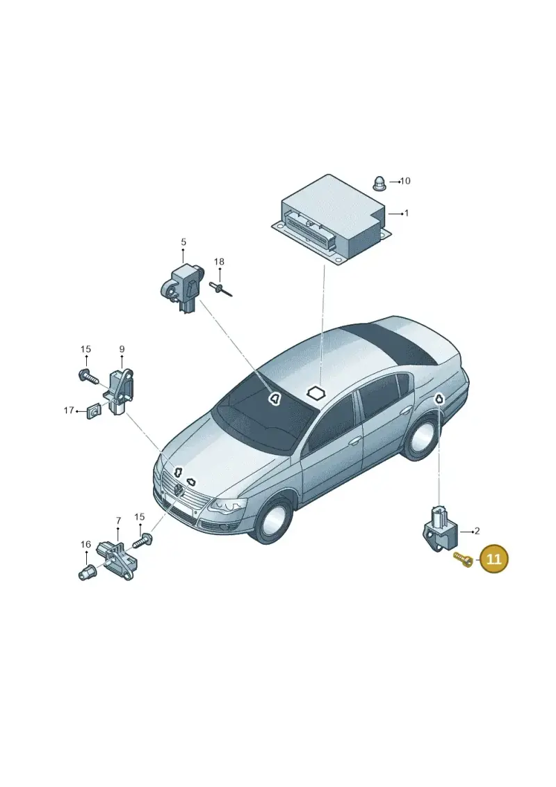 N10546402 — Volkswagen Passat/4Motion         08 (2007-) diagram 460959300, position 11