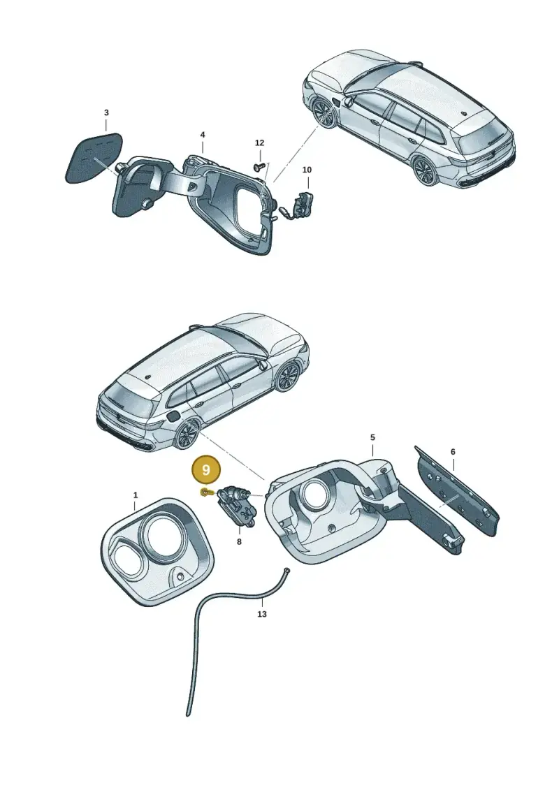 N10549603 — Volkswagen Passat estate (2023-) diagram 3j0809500, position 9