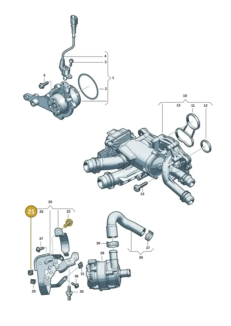 N10549702 — Audi A5 Limousine (2024-2025) diagram 05l121000, position 21