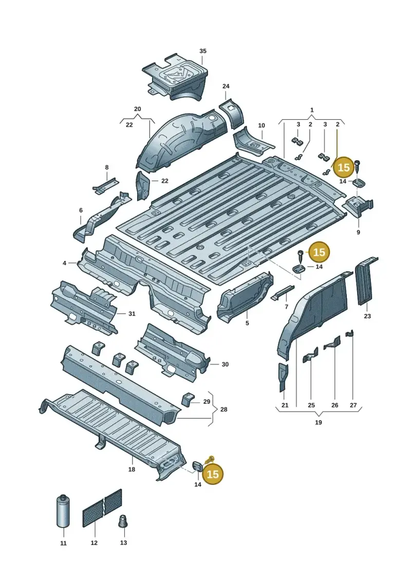 N10554005 — Volkswagen Caddy Maxi Kombi (2020-2024) diagram 2ka803020, position 15