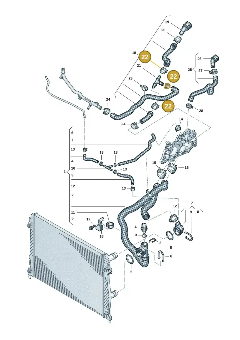 N10558701 — Volkswagen Taigo (2021-2024) diagram 2f0121200, position 22