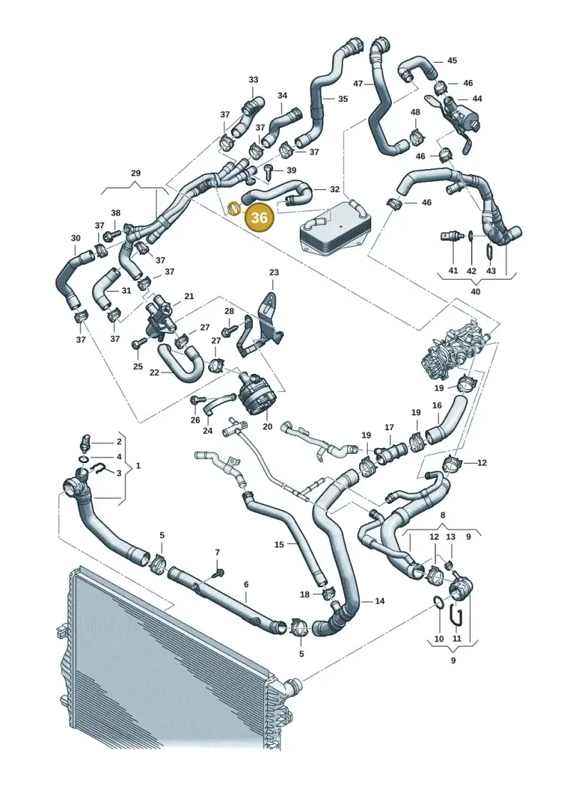 N10558701 — Volkswagen Passat estate (2023-) diagram 2ka121309, position 36