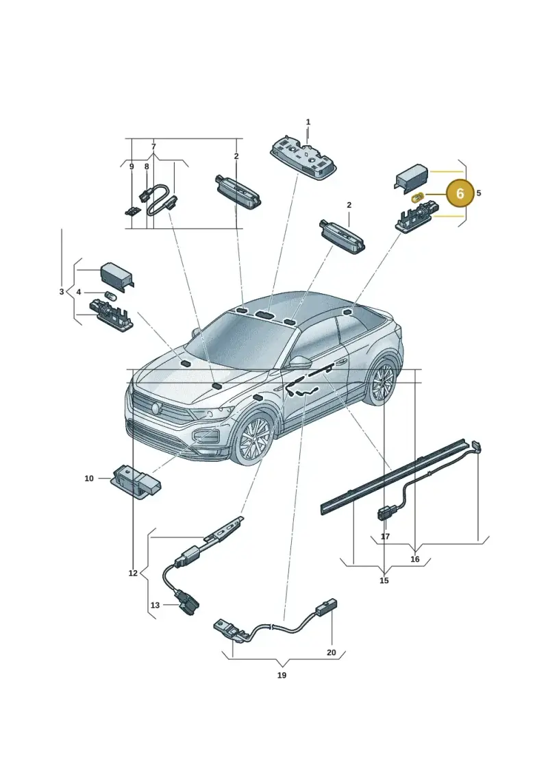 N10567401 — Volkswagen T-Roc Cabriolet (2019-2025) diagram 2gk947000, position 6