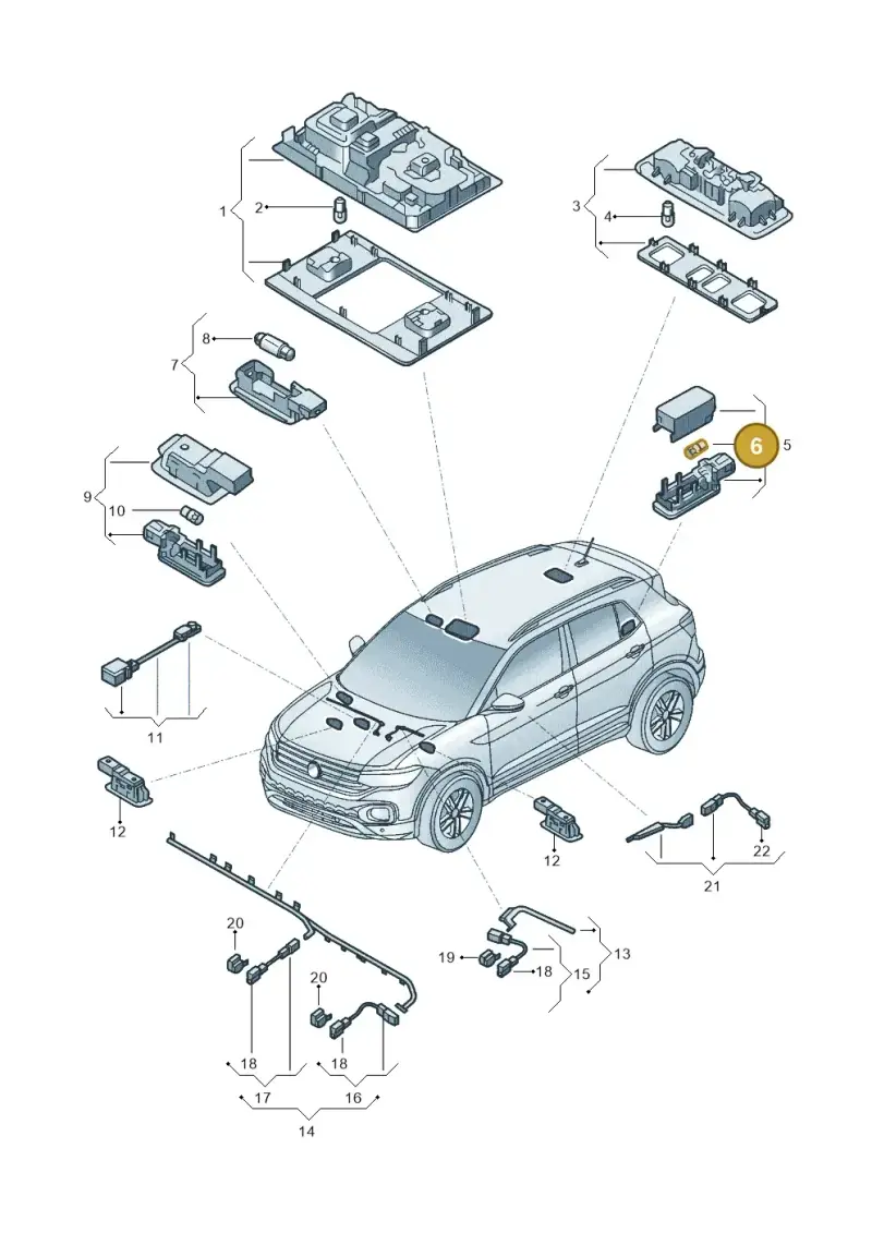 N10567401 — Volkswagen T-Cross 1,0 (2019-) diagram 581947000, position 6