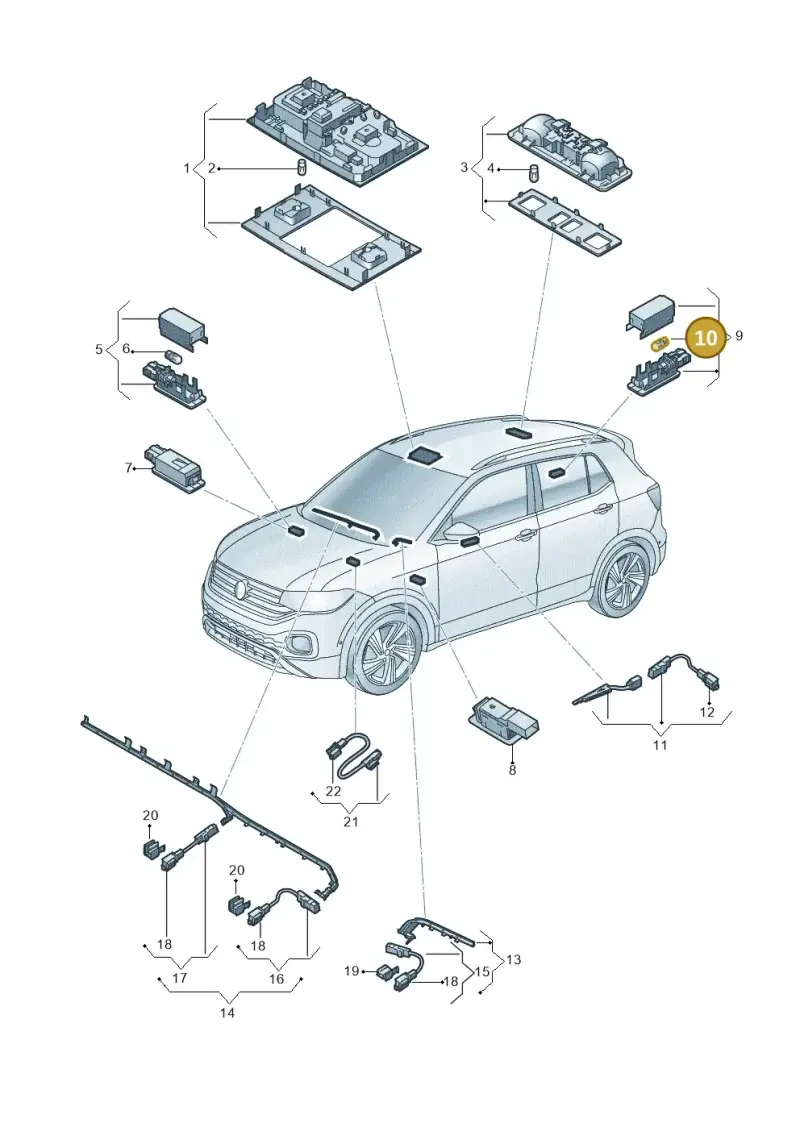 N10567401 — Volkswagen T-Cross (2018-2025) diagram 587947000, position 10