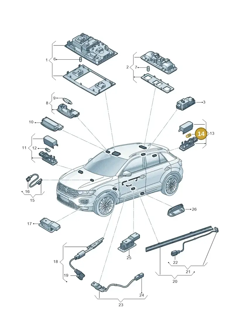 N10567401 — Volkswagen T-Roc (2017-2025) diagram 813947000, position 14