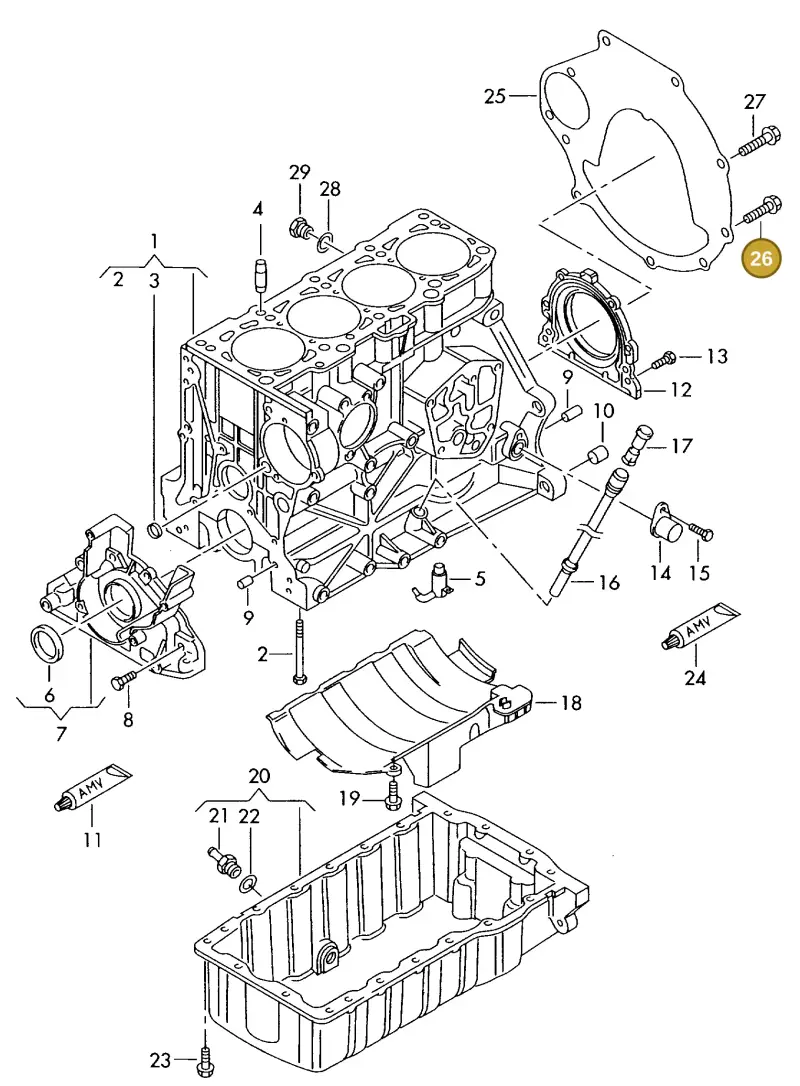 N10570202 — Volkswagen MARINE-MOTOR           02> (2002-) diagram 277103050, position 26