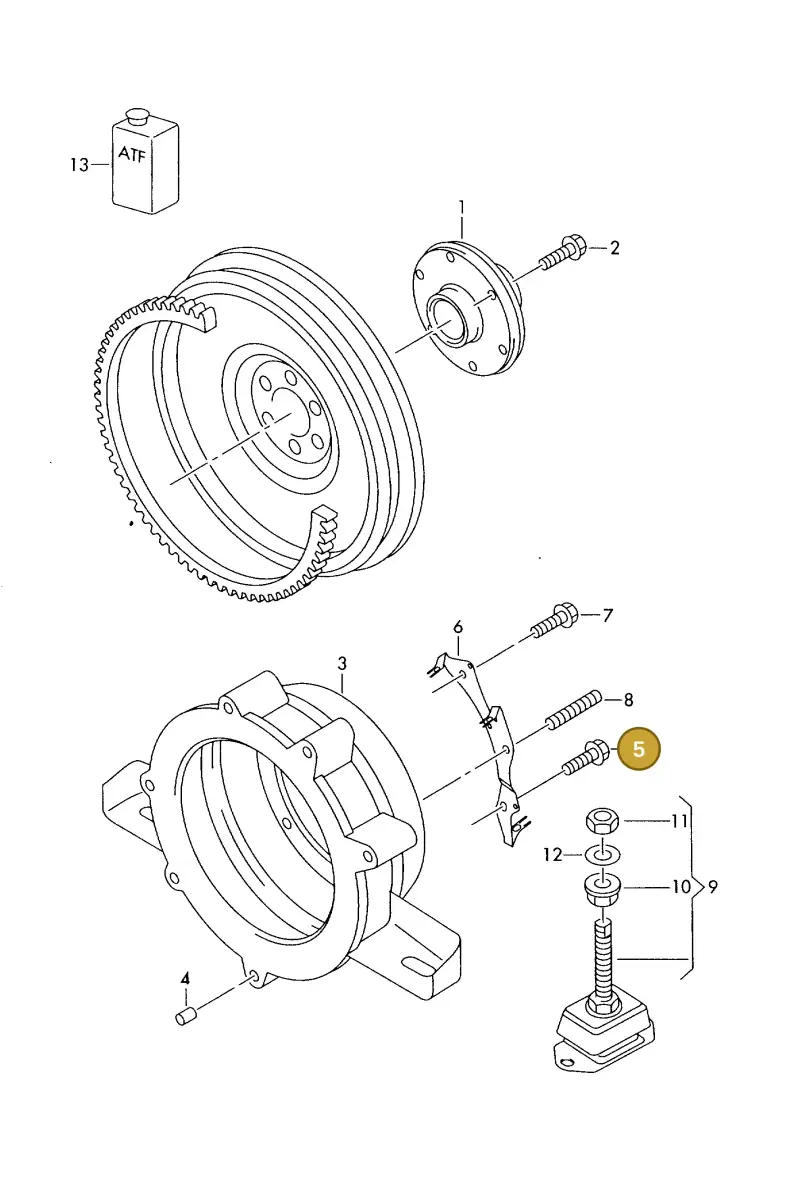 N10570202 — Volkswagen MARINE-MOTOR           02> (2002-) diagram 277301100, position 5