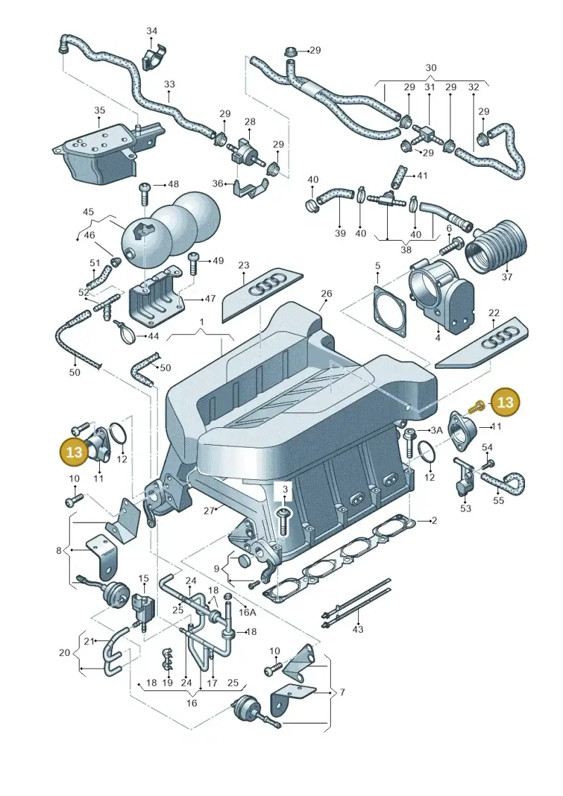 N10570801 — Audi R8 qu. 5.2 (2012-2015) diagram 752133100, position 13