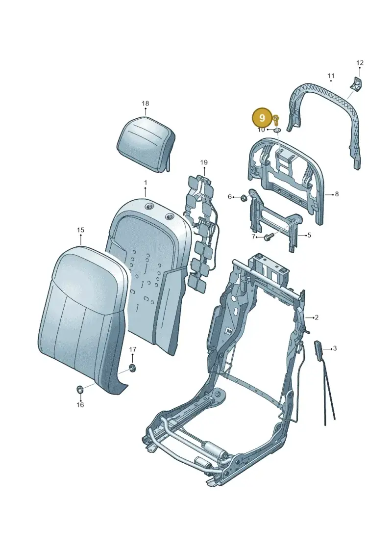 N10570801 — Audi A8 (2017-2025) diagram 838885600, position 9