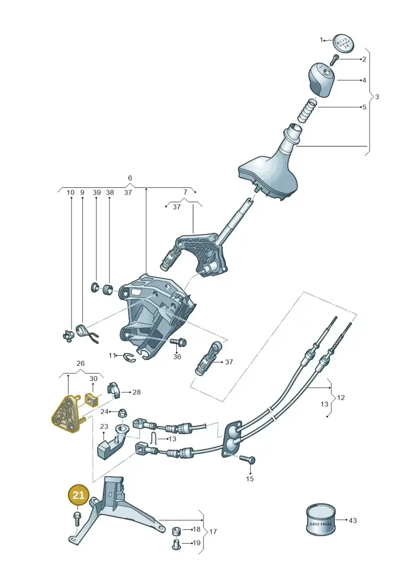 N10576702 — Volkswagen Caravelle (2015-2019) diagram 861711300, position 21