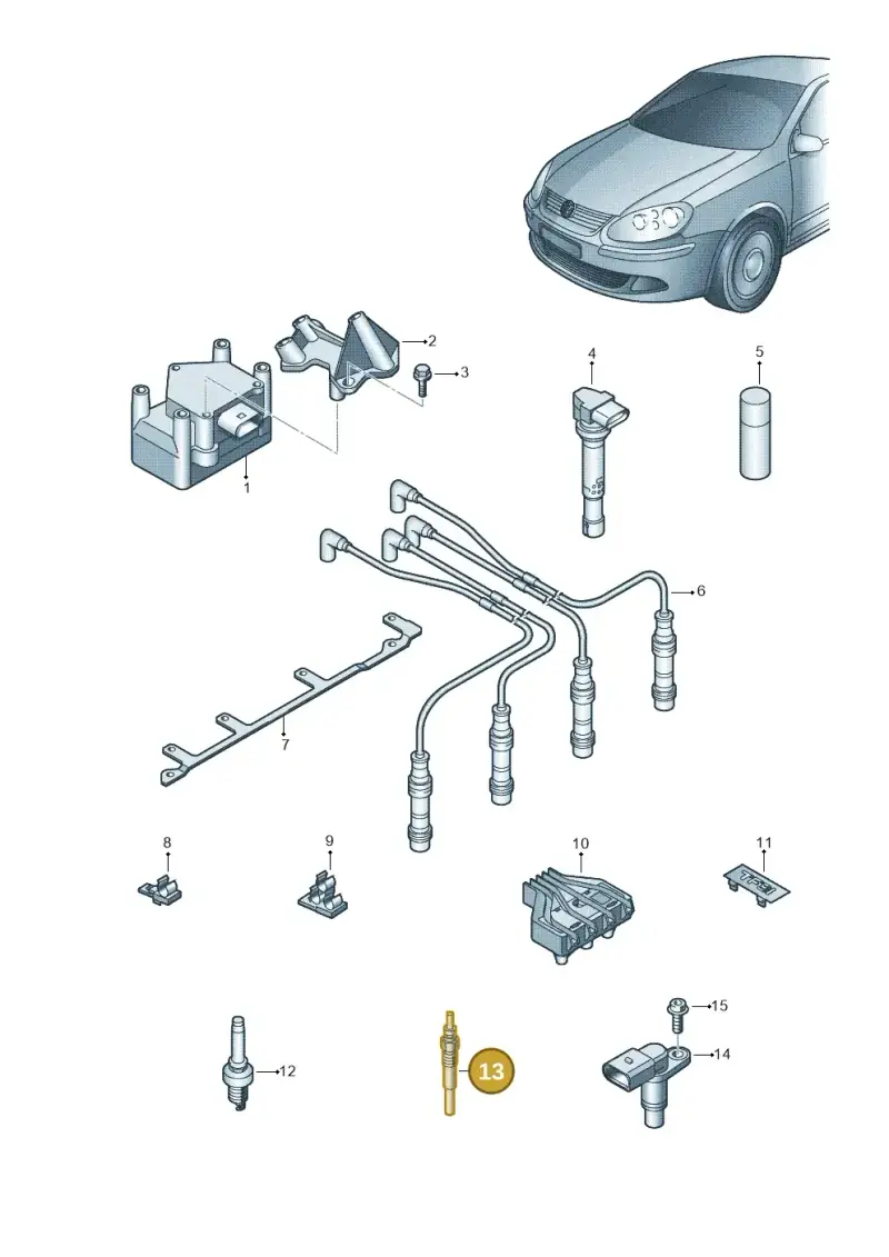 N10579805 — Volkswagen Golf/Rabbit            08> (2007-) diagram 729905000, position 13