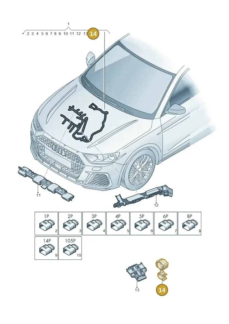 N10585701 — Audi A1 Sportback (2018-2025) diagram 592971310, position 14