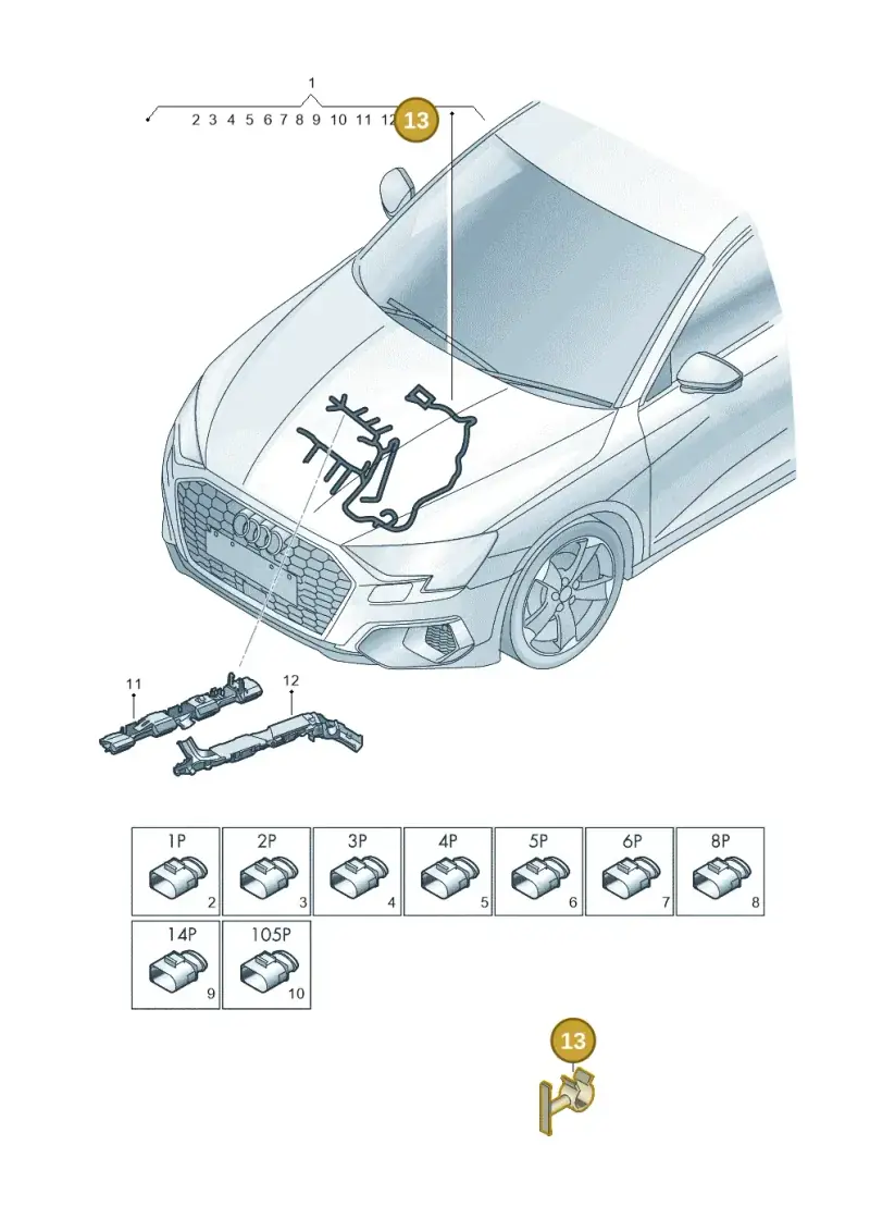 N10585701 — Audi A3 Sportback (2019-2025) diagram 596971260, position 13