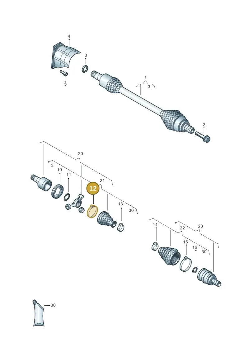N10599701 — Volkswagen Jetta (2014-2017) diagram 460407600, position 12