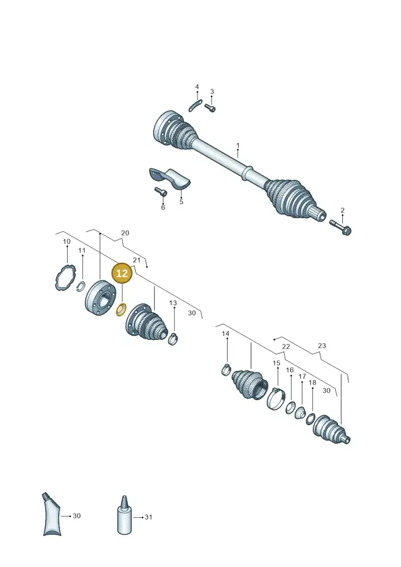 N10601501 — Volkswagen Jetta (2014-2017) diagram 460407200, position 12