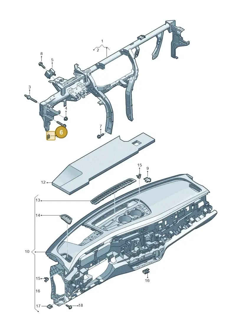 N10604402 — Volkswagen Passat estate (2023-) diagram 3j0857000, position 6