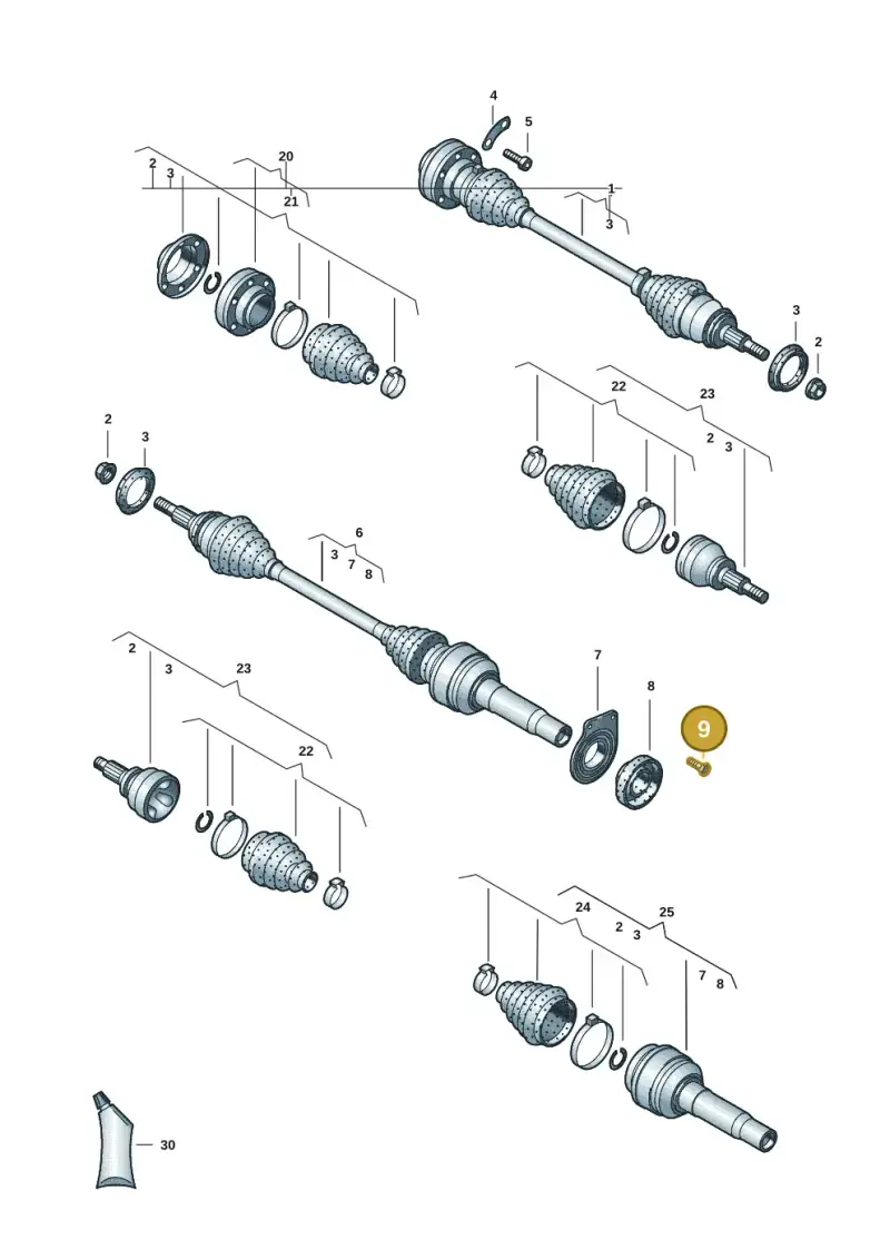 N10604403 — Volkswagen Transport. multivan (2019-2024) diagram 7em407020, position 9