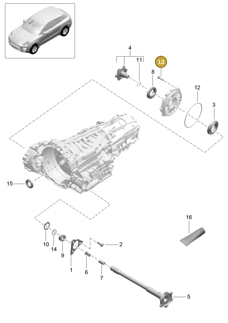 N10607002 — Porsche Macan (2013-2018) diagram p44320015, position 13