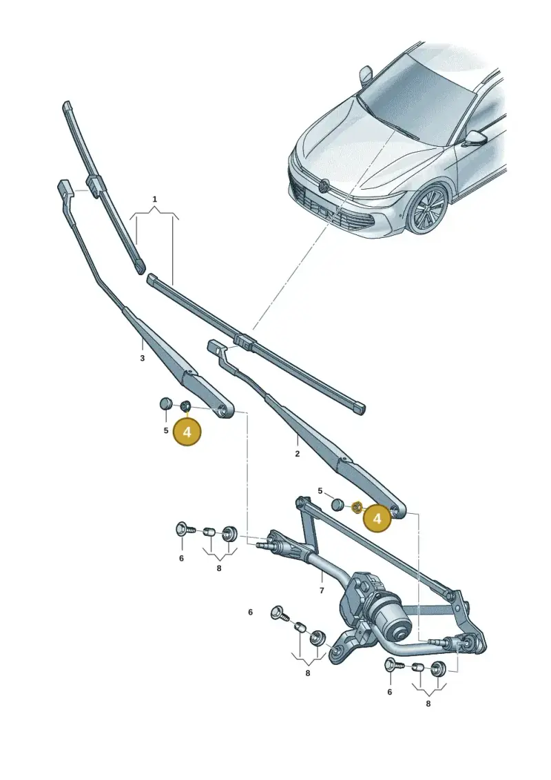 N10609204 — Volkswagen Passat estate (2023-) diagram 3j0955000, position 4