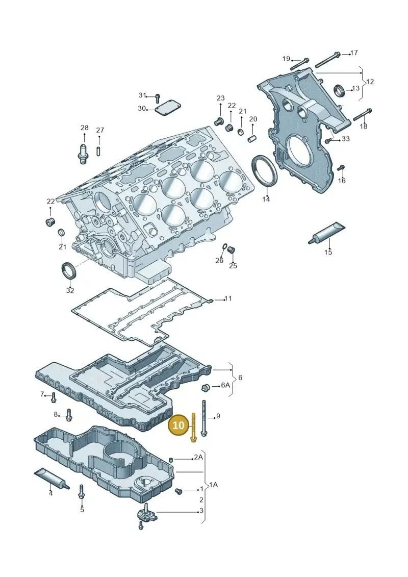N10613901 — Volkswagen Phaeton 4motion (2010-2016) diagram 258103200, position 10
