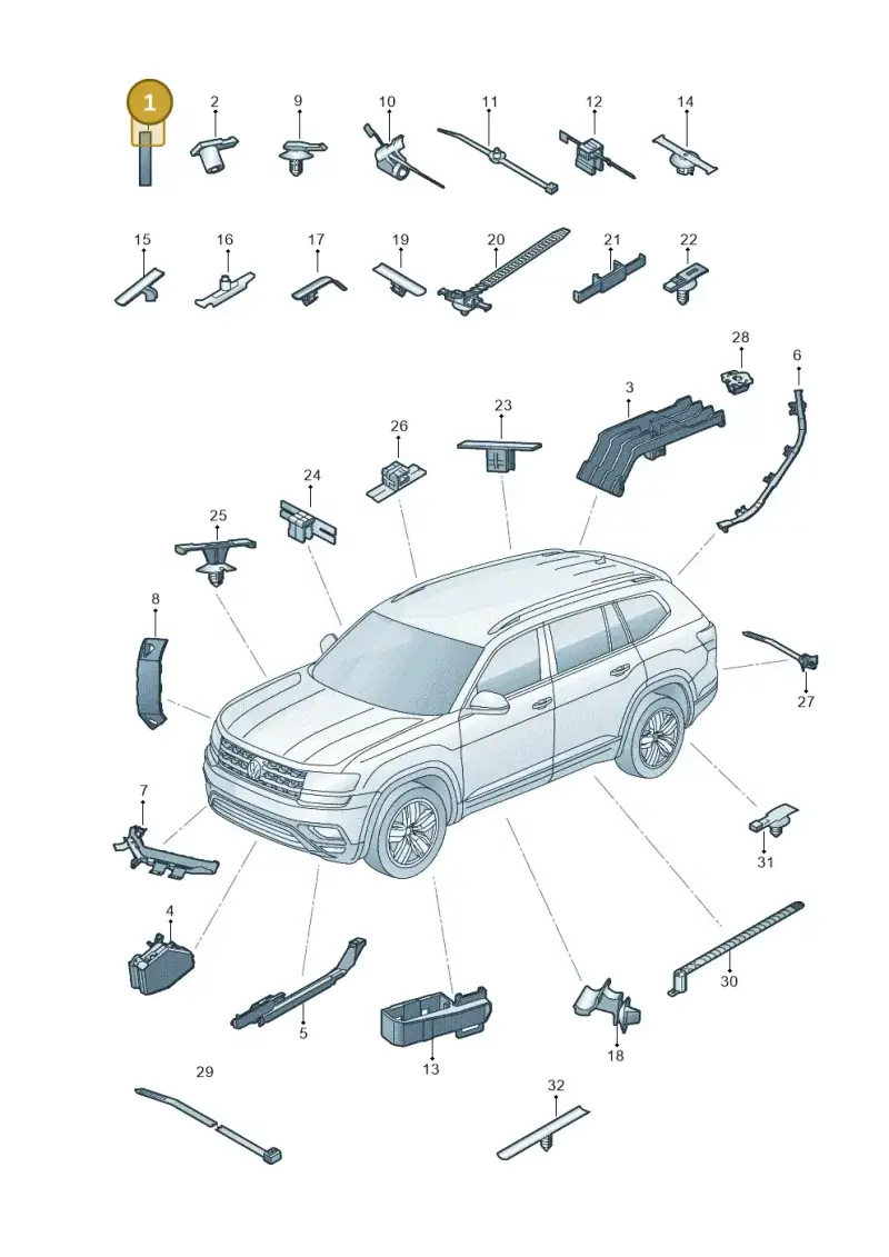 N10614601 — Volkswagen Atlas Cross Sport (2023-) diagram 829971920, position 1