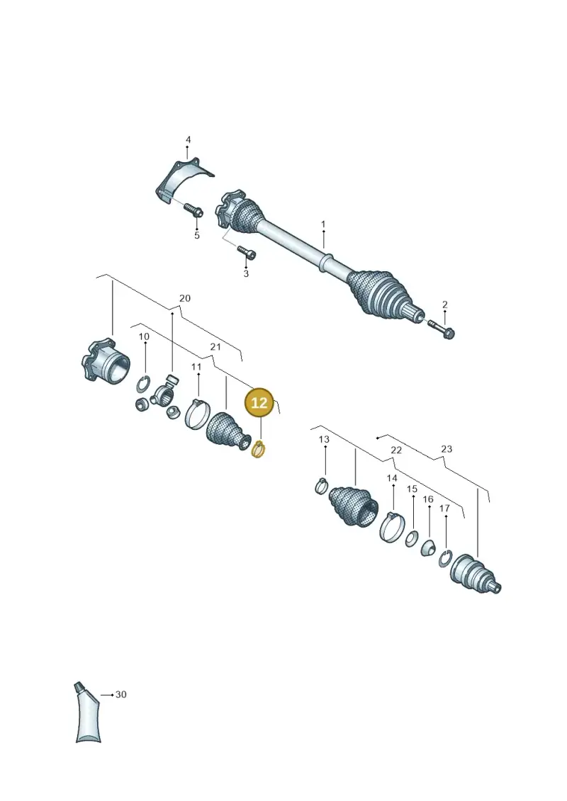 N10614801 — Volkswagen Jetta (2014-2017) diagram 460407650, position 12