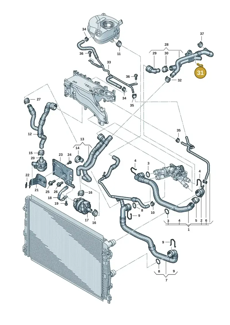 N10619001 — Volkswagen Caddy Maxi Kombi (2020-2024) diagram 2ka121500, position 31
