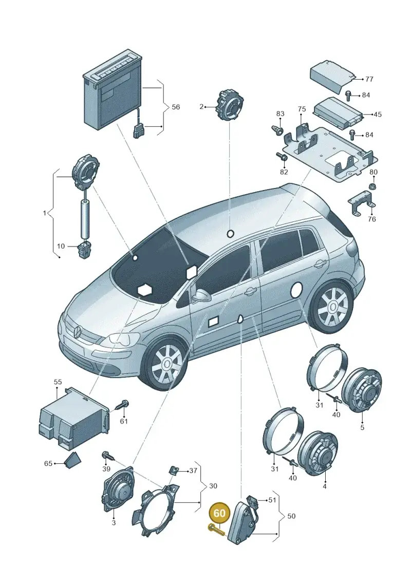 N10619302 — Volkswagen Golf Plus (2011-2014) diagram 459035350, position 60