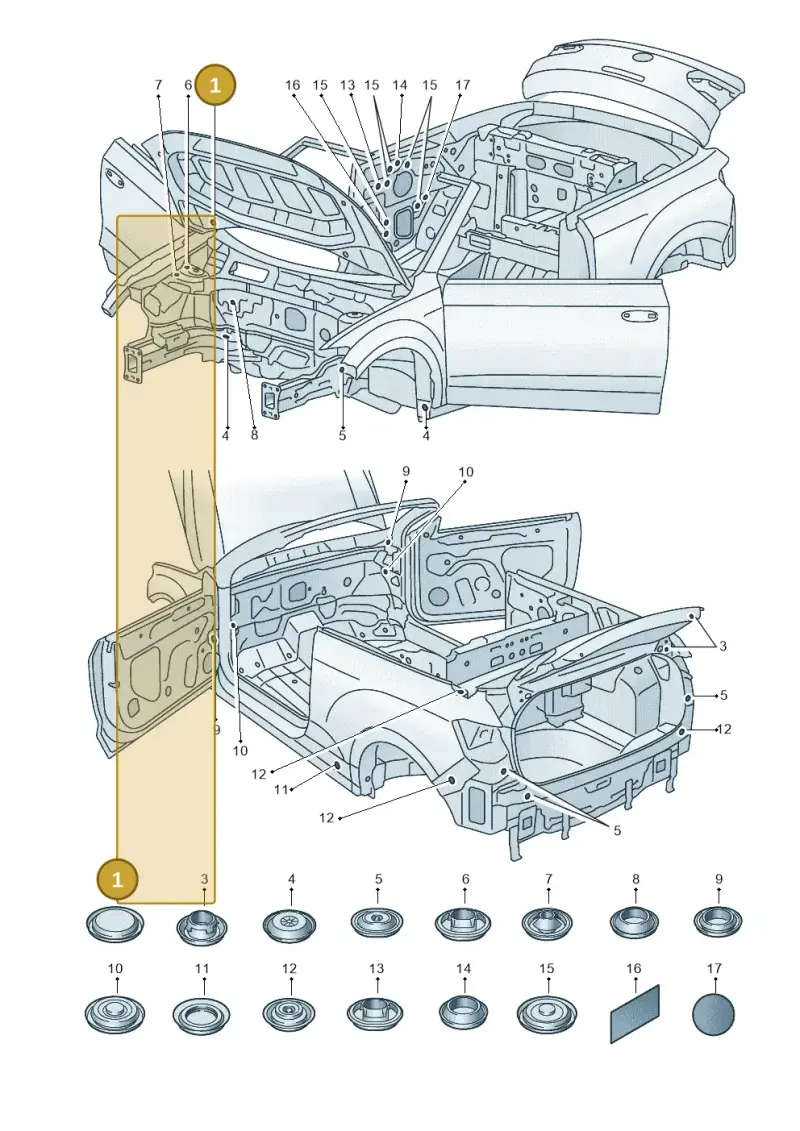 N10628101 — Volkswagen T-Roc convertible 1.5 (2019-2024) diagram 2gk803035, position 1