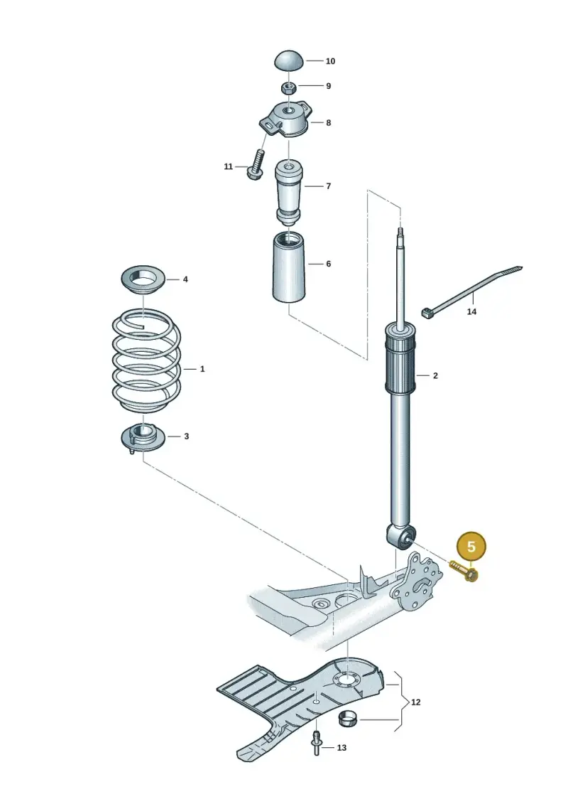 N10628601 — Volkswagen Taigo (2021-2024) diagram 2f0511000, position 5