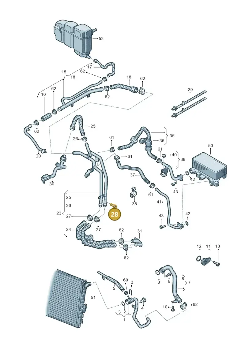 N10632002 — Volkswagen Touareg (2012-2014) diagram 693121500, position 28