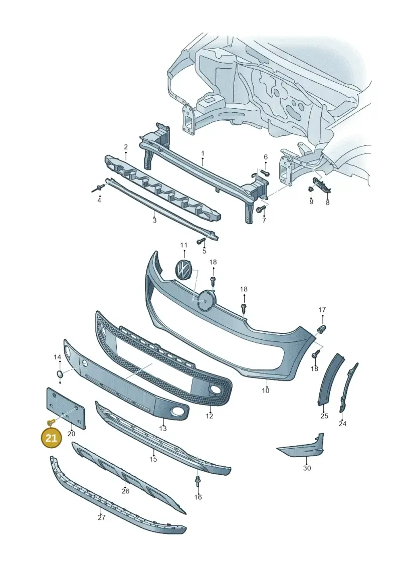 N10638201 — Volkswagen E-up! (2013-2016) diagram 723807000, position 21