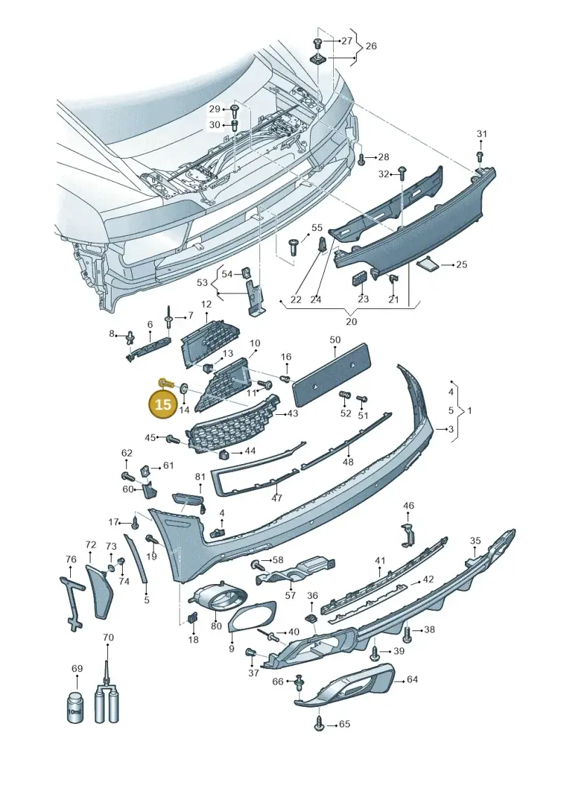 N10640201 — Audi R8 Spyder (2015-2024) diagram 872807065, position 15