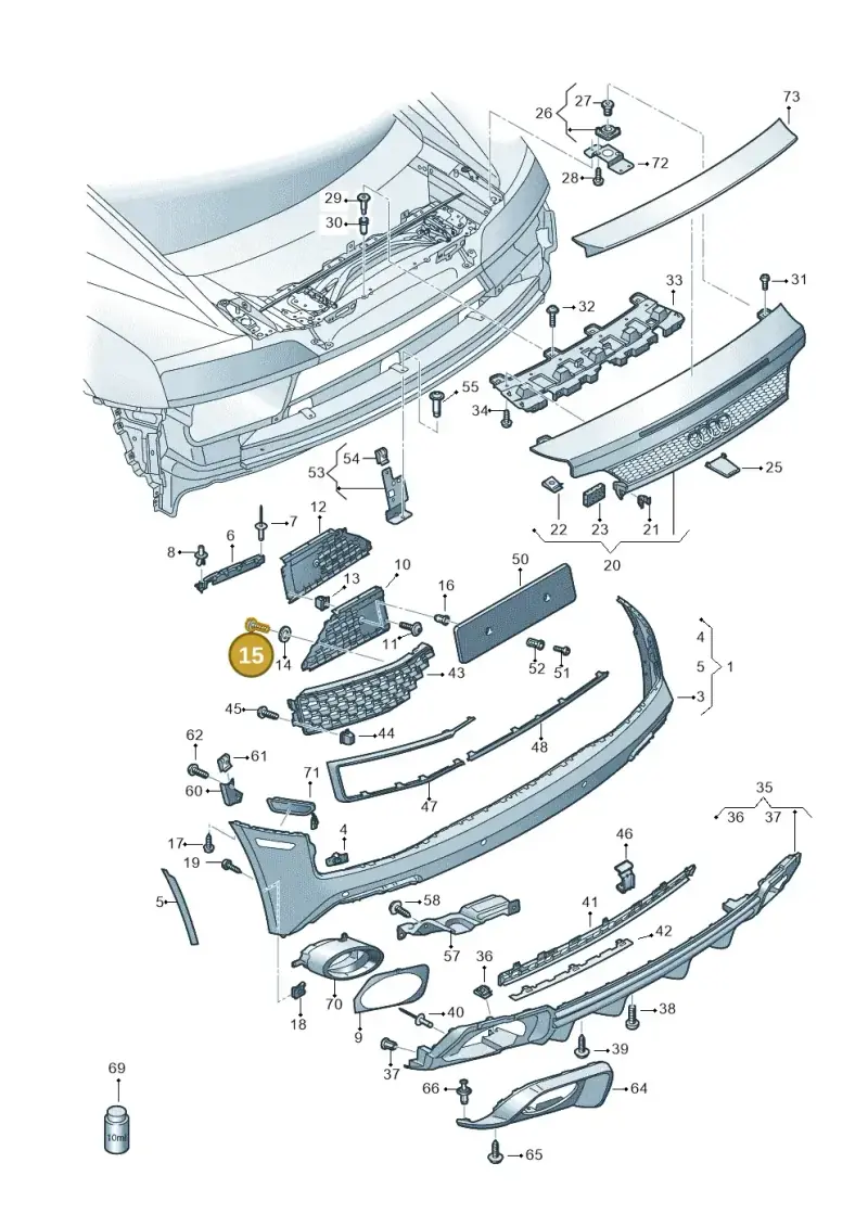 N10640201 — Audi R8 Spyder (2015-2024) diagram 872807075, position 15