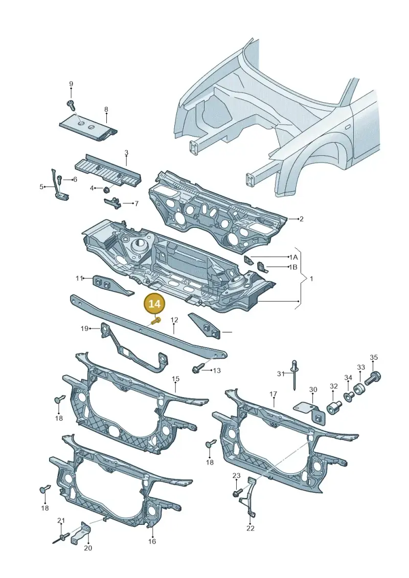 N10652201 — Audi RS4 Cabrio qu.    08> (2007-) diagram 249805000, position 14