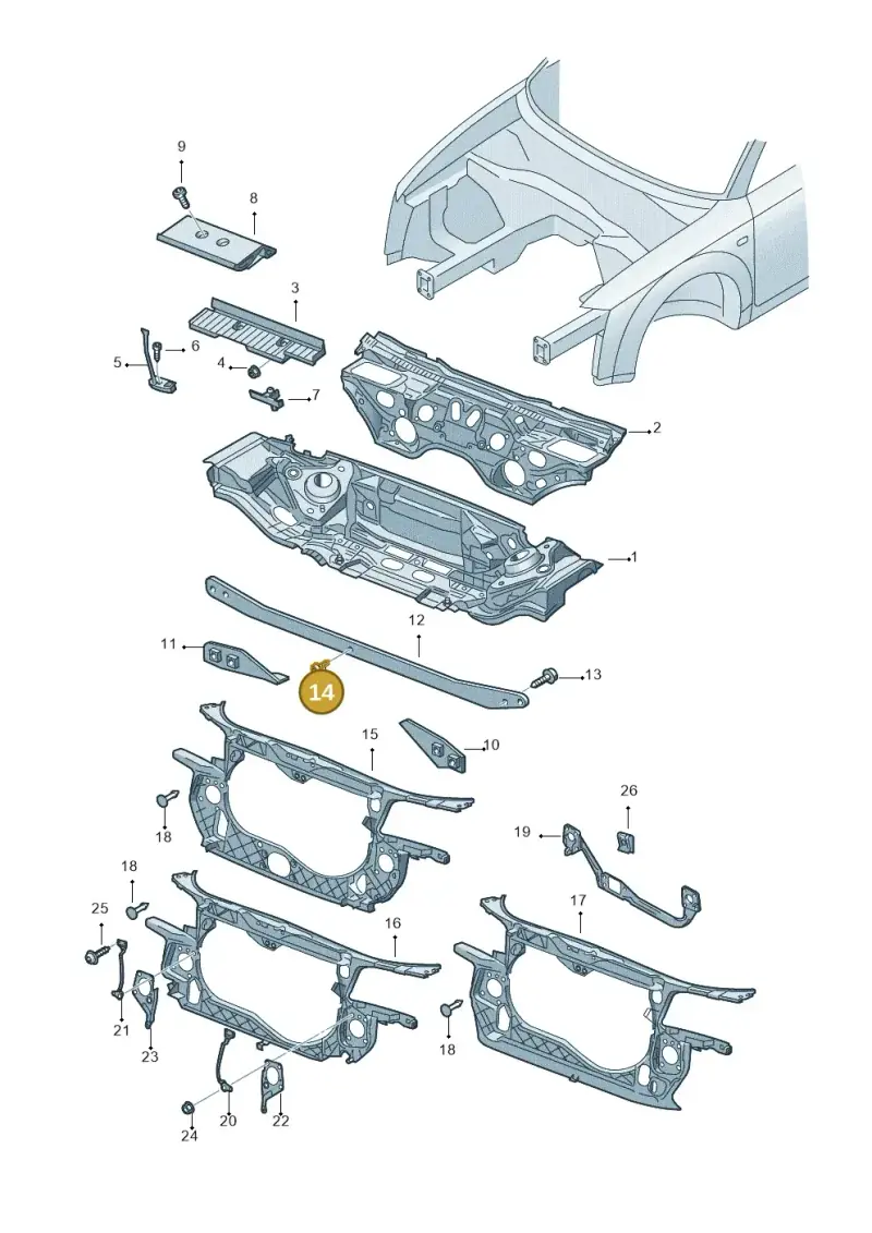 N10652201 — Audi A4/S4 Cabrio./qu. (2002-2006) diagram 273805000, position 14