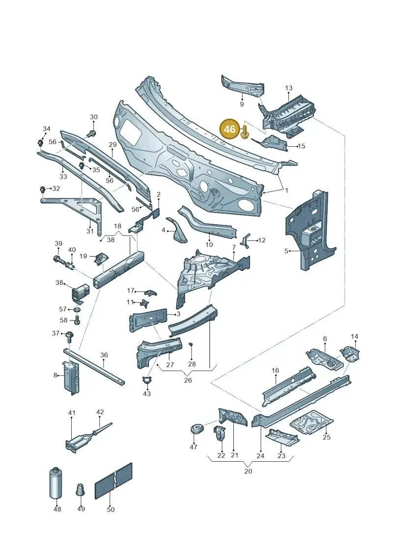 N10653401 — Volkswagen Touareg (2017-2023) diagram 439805000, position 46