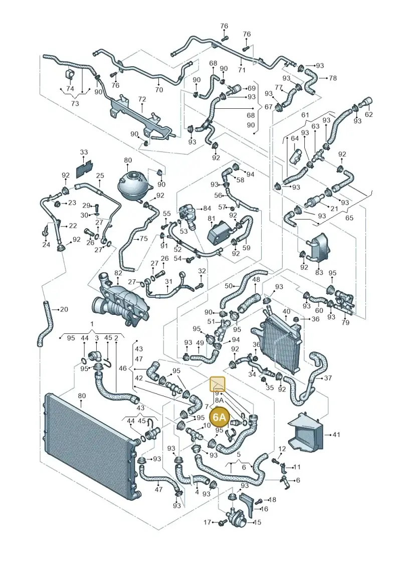 N10654001 — Volkswagen Scirocco 2.0 (2014-2017) diagram 649121340, position 6A