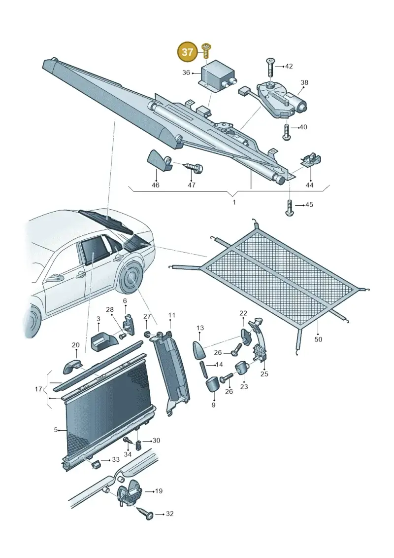 N10656202 — Volkswagen Phaeton 4motion (2010-2016) diagram 258861000, position 37