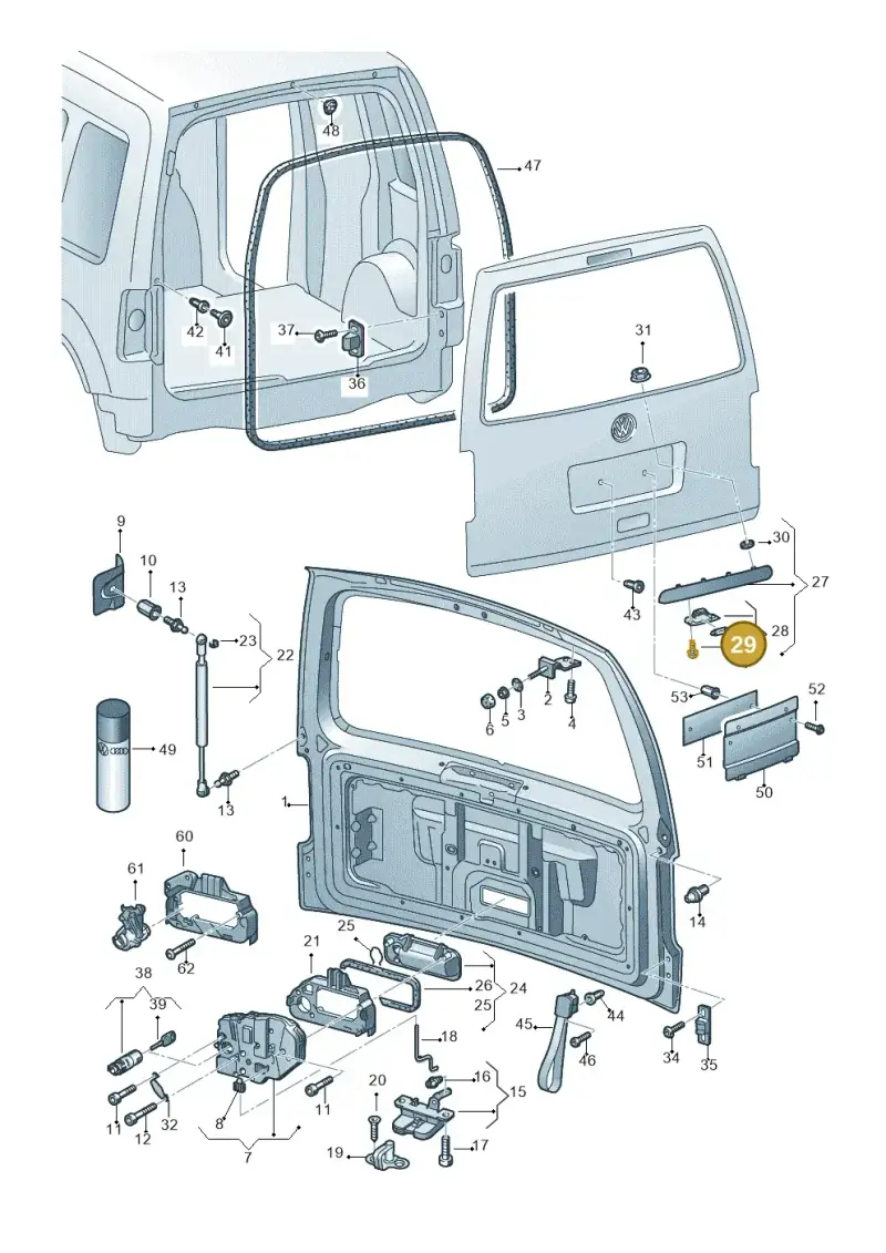 N10656202 — Volkswagen Caddy panel van (2008-2010) diagram 443827300, position 29