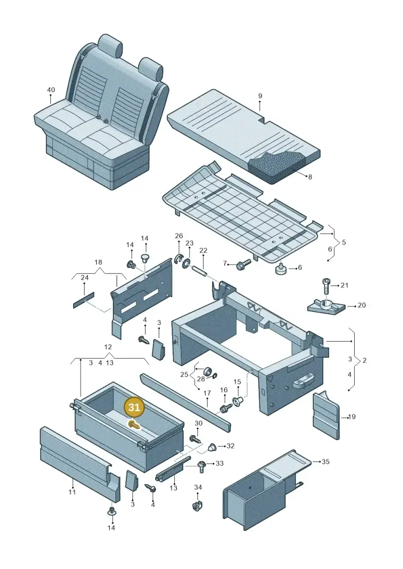 N10656202 — Volkswagen Caravelle (2015-2019) diagram 731883500, position 31