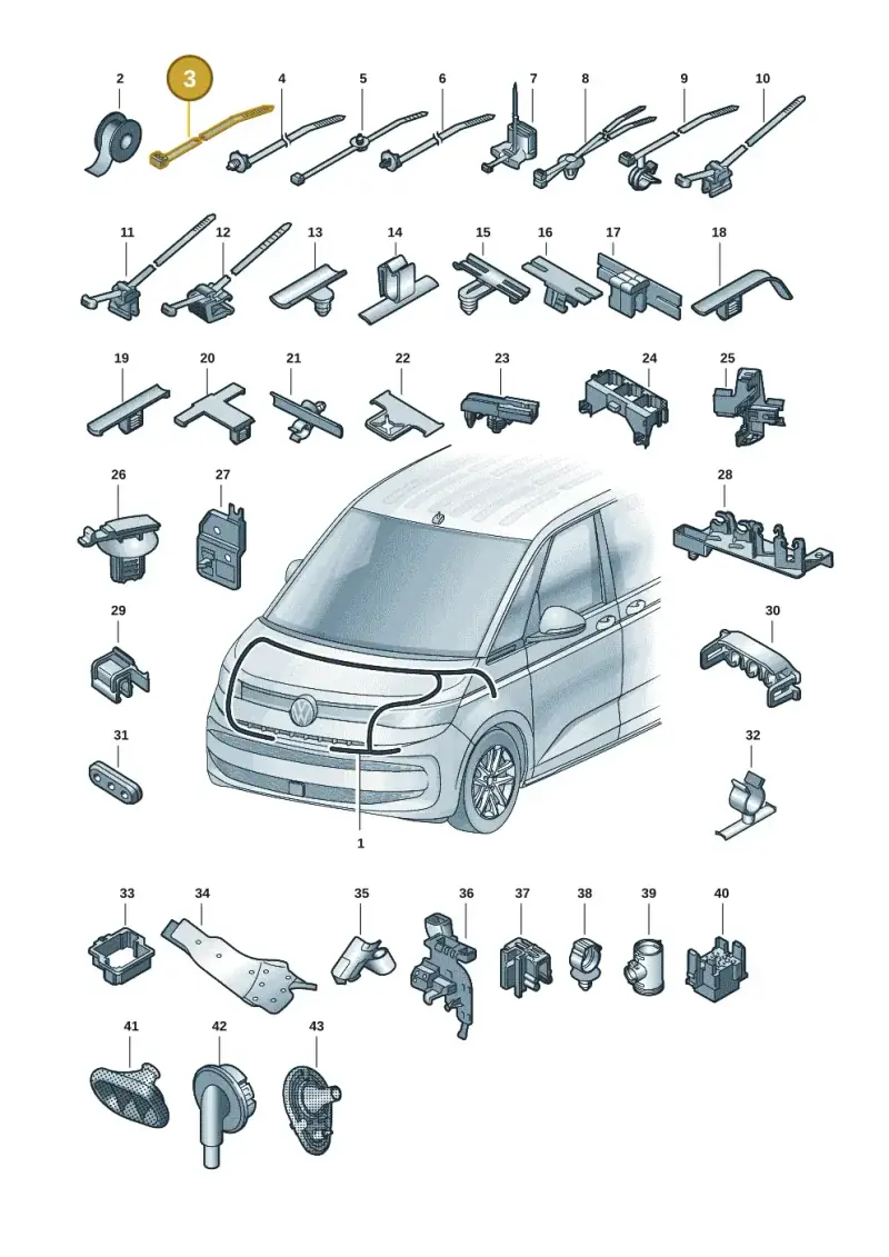 N10662201 — Volkswagen Multivan (2021-) diagram 7t0971801, position 3