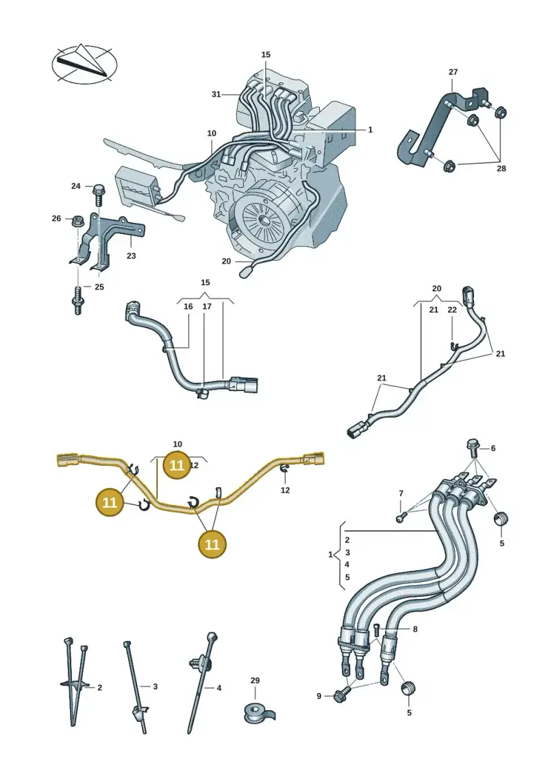 N10667101 — Volkswagen Multivan (2021-) diagram 5h0970005, position 11
