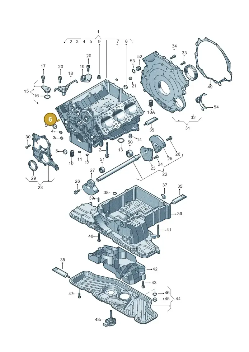 N10667801 — Volkswagen Phaeton 4motion (2010-2016) diagram 258103050, position 6