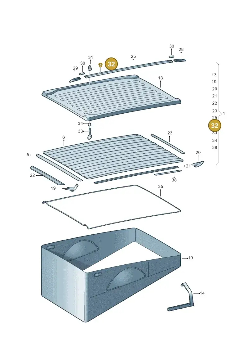 N10668701 — Volkswagen Caravelle (2019-2024) diagram 452875100, position 32